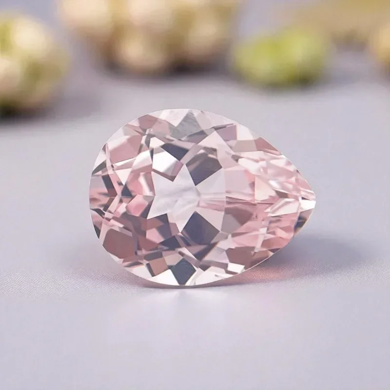 

High Quality Lab Grown Sapphire Pear Cut Sakura Pink Color Charms Jewelry Ring Making Main Materials Selectable Certificate