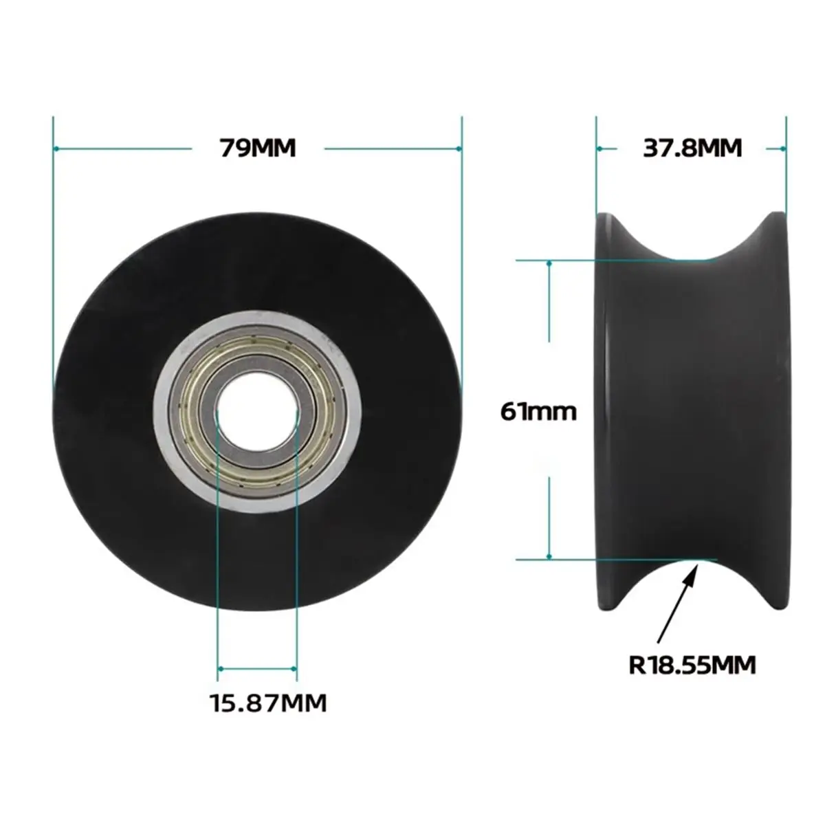 CLOS Elliptical Roller Wheel Quiet Polyurethane Plastic Rollers, Fitness Equipment Pulley Accessories Elliptical Trainer Part