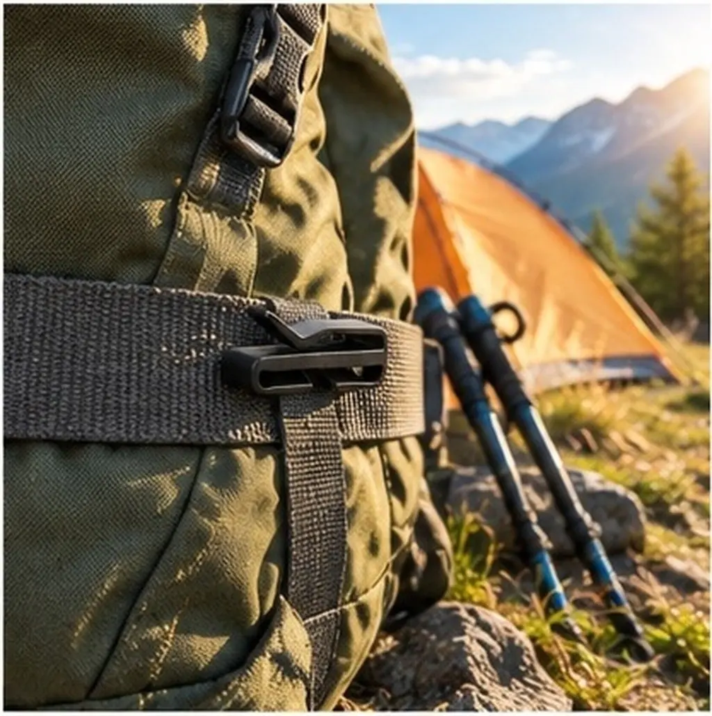 10Pcs Outdoor Webbing Ending Belt Clips Plastic Strap Keeper Hiking Camping Backpack Buckle Clips Replacement Belt Buckles