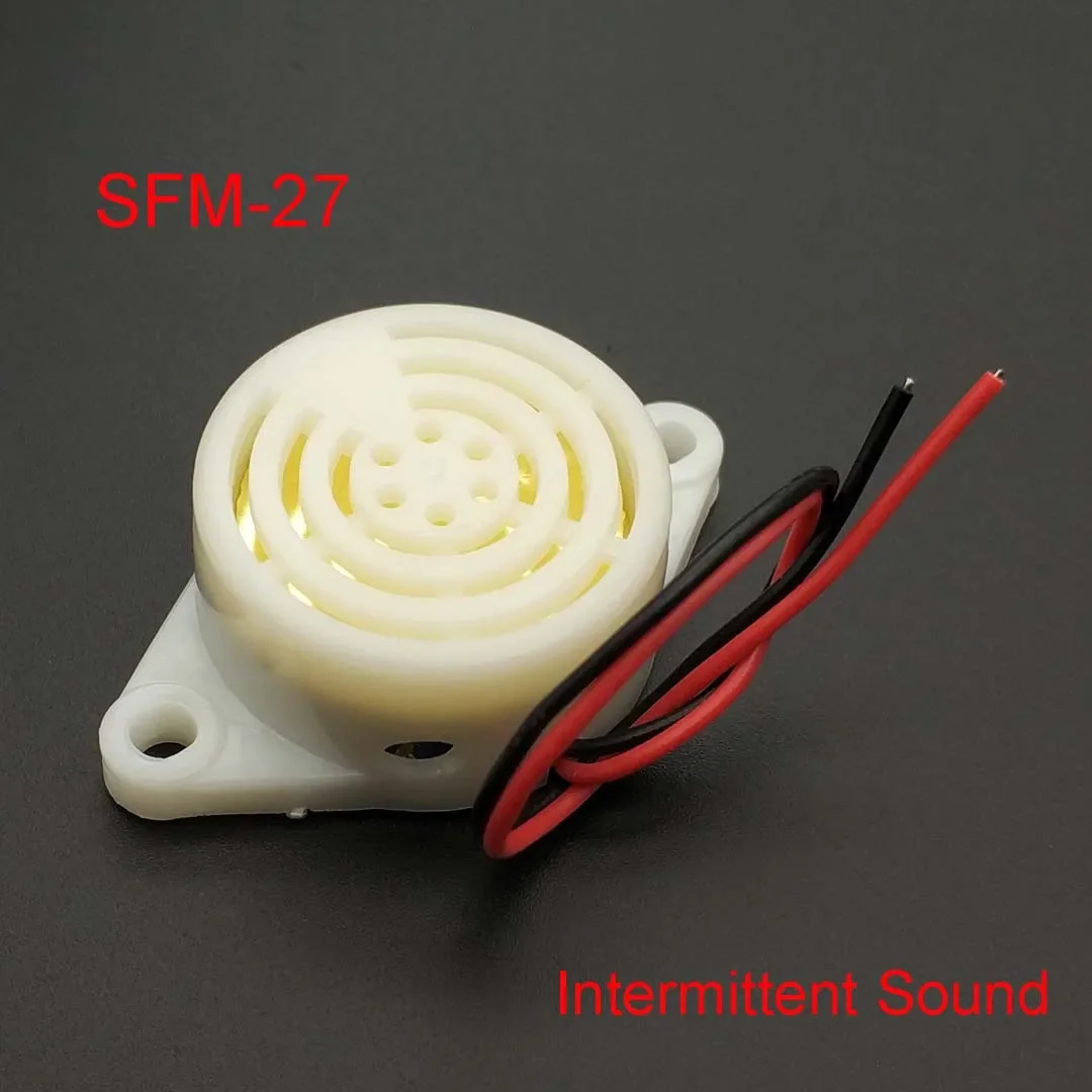 Alarme 95DB à décibels élevés 3-24V 12V Buzzer électronique Bip intermittent continu pour SFM-27 Ardu37