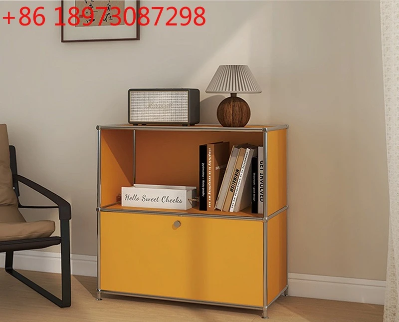 

Metal iron sheet, wrought iron simple stainless steel assembly cabinet, household side cabinet