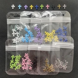 10 stücke schwarze Kreuz nägel Design Charms, Nail Art Legierung Punk Studs-rosa Maniküre 3d Teile DIY Edelsteine Charms Metalls chmuck Dekoration