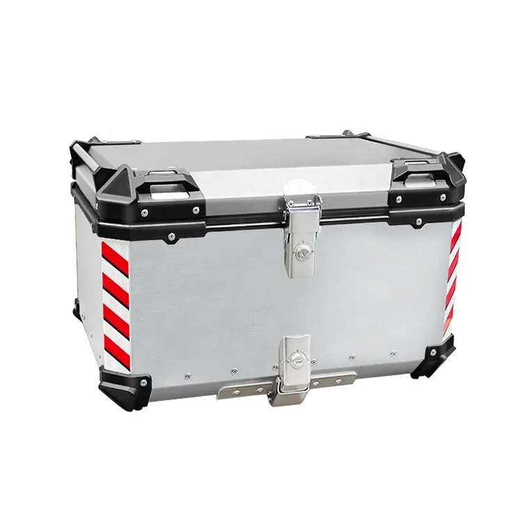 

85L Silver F2-MOTO Slim Top Case Trunk Box Aluminum Motorcycle Pannier Box