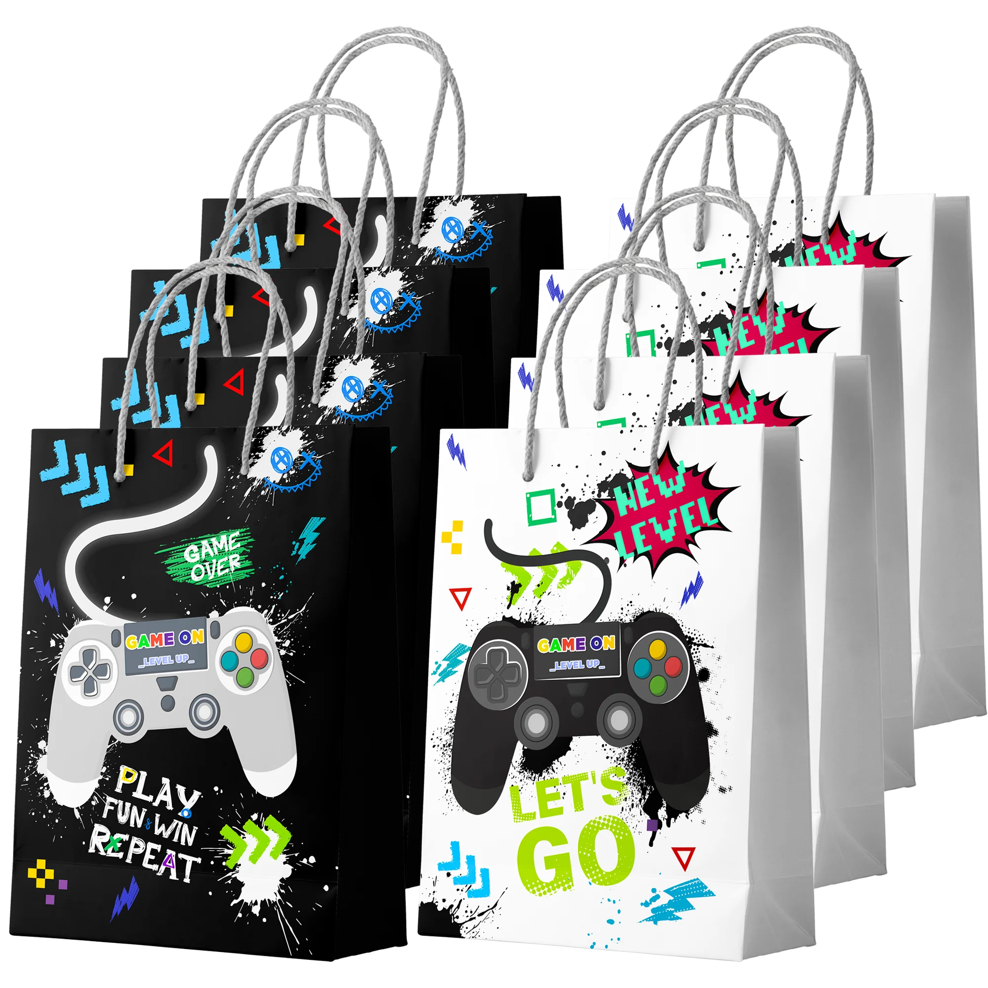 Video Game  Goodie Bags - 16pcs Party Bags, Gift Bags, Candy Bags for Boys/Girls Kids Game Theme Birthday Party