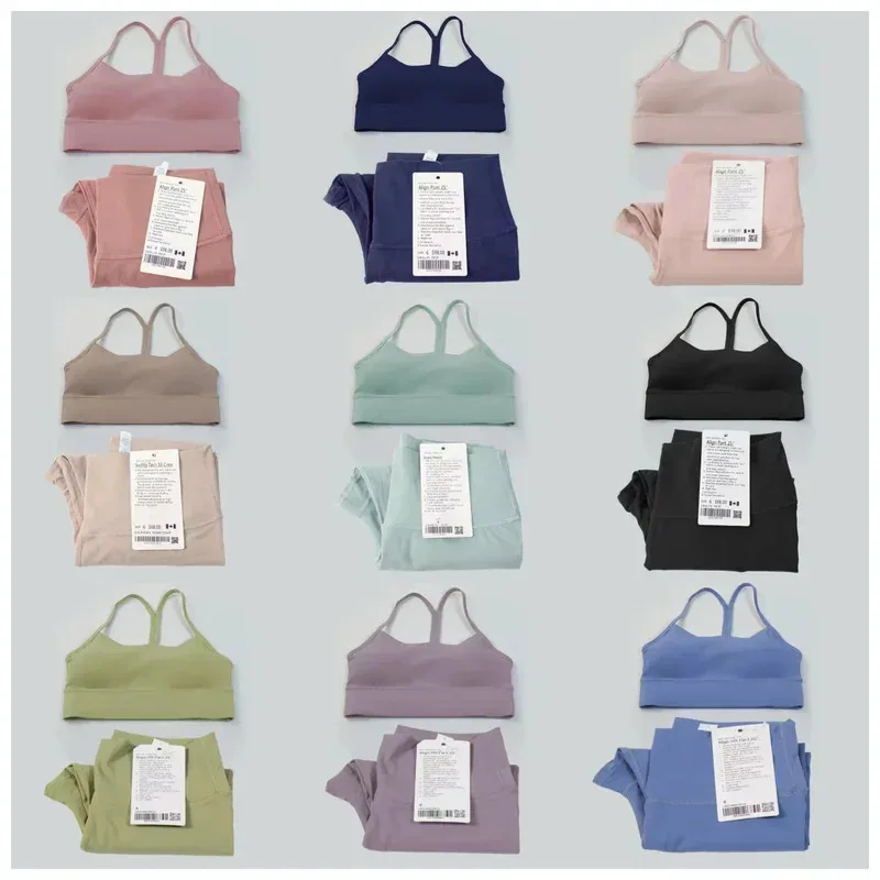 Ensemble de yoga 2 pièces pour femmes, vêtements de sport, haut de sport, soutien-gorge en forme de Y, leggings taille haute, vêtements de sport pour l'entraînement, survêtements