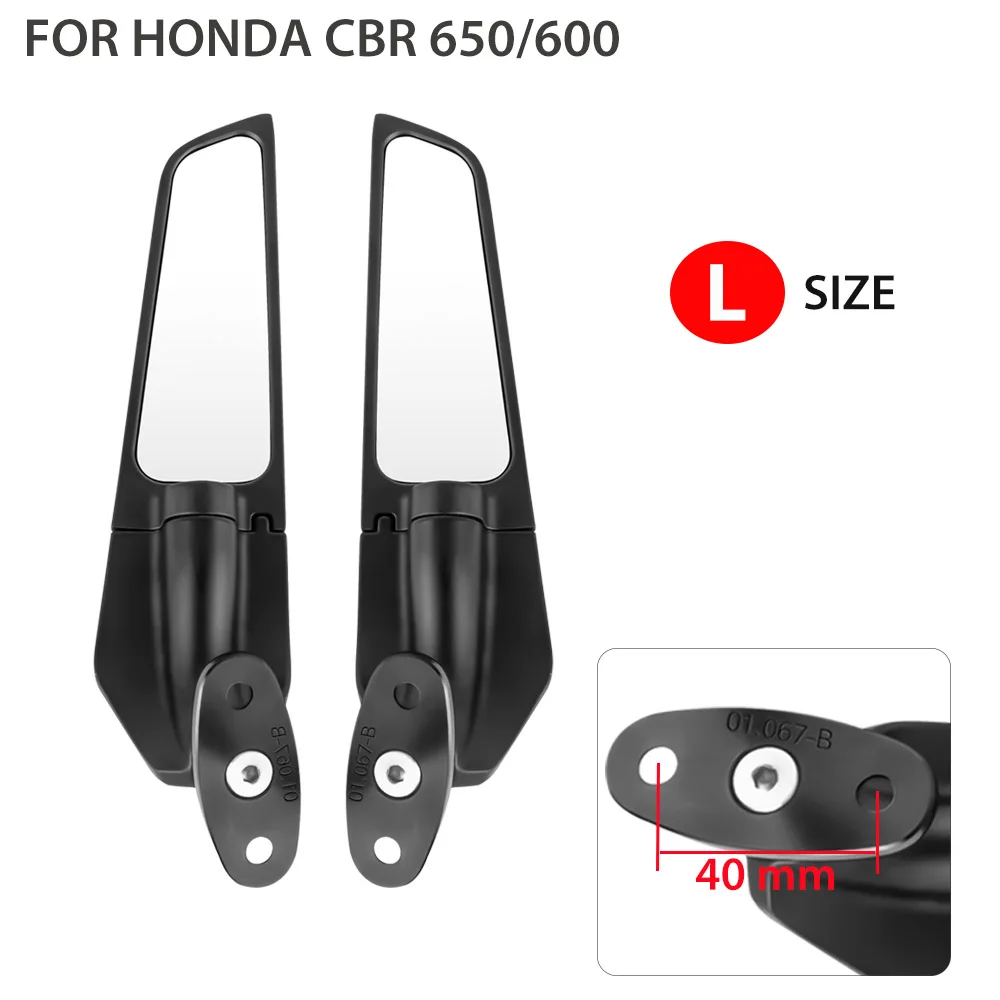2PCS Motorrad Spiegel Geändert Wind Flügel Einstellbare Dreh Rückspiegel Für Honda CBR650 CBR600RR YAMAHA Kawasaki BMW