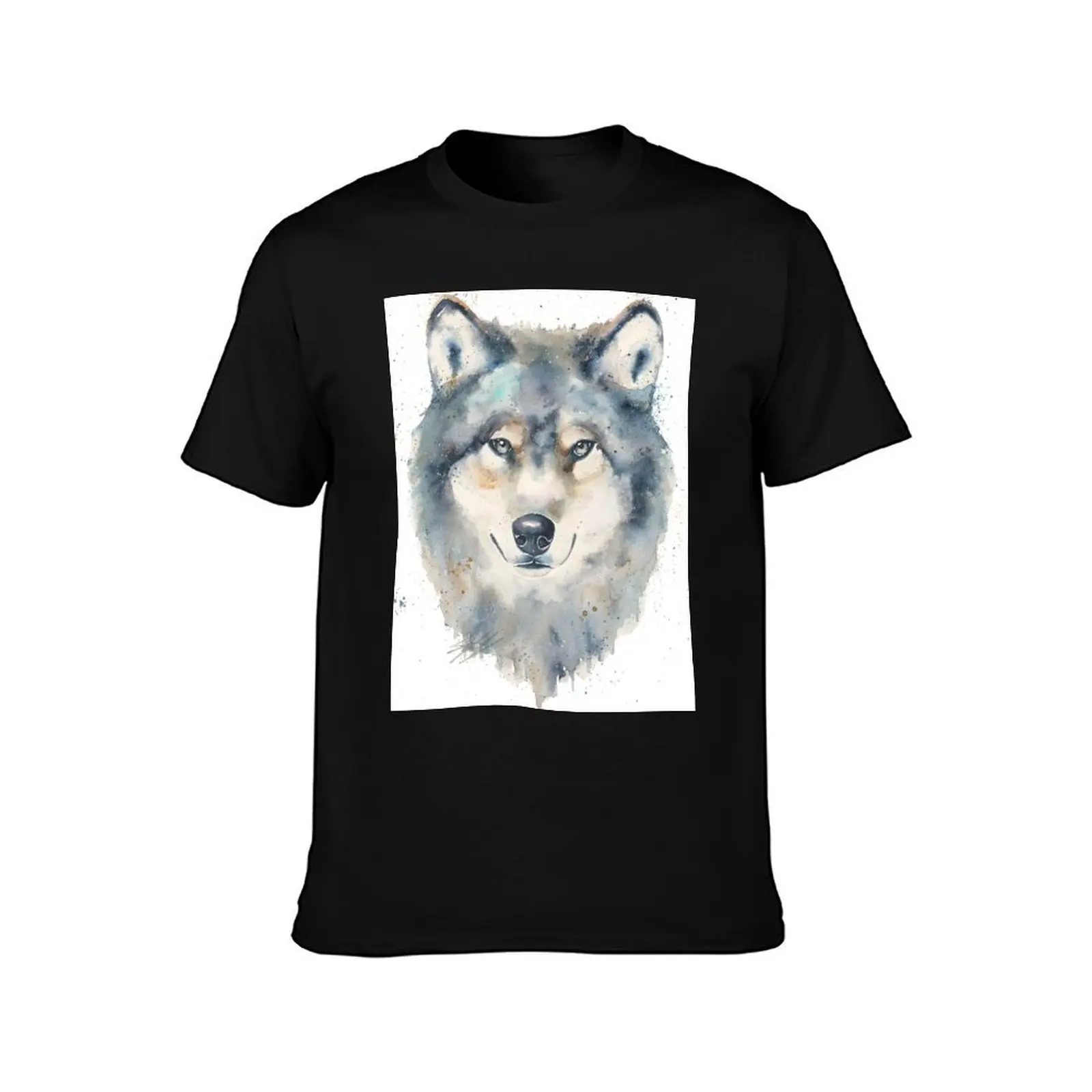 Wolf Stare T-Shirt Summer Casual Cotton Tee Oversized Streetwear Tops Vintage Graphic Print Loose Fit Short Sleeve