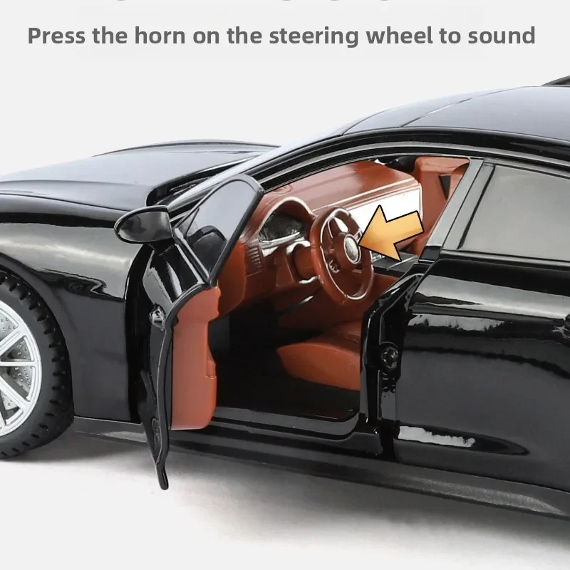 1:24 panamera liga de metal modelo fundido carro som e luz puxar para trás veículo miniauto presente de feriado com meninos