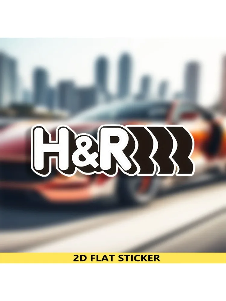 AliExpress NONE 1PC Bold "H&R" Text 2D Flat Vinyl Sticker, Ideal for Car Bodies, Laptops, Water Bottles & Auto - Enthusiast Decor