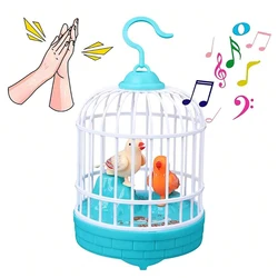Electric voice controlled birdcage toys,simulated bird voice controlled biomimetic creative new and unique entertainment activit