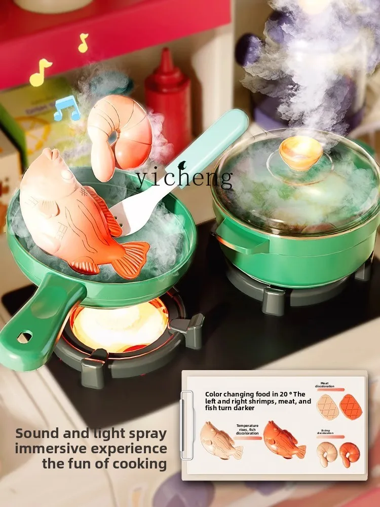 ZZ Regalo di compleanno per ragazza per bambini Giocattoli da cucina Giochi di finzione Simulazione di cucina Pentole per ragazze di età compresa tra 3 e 6 anni