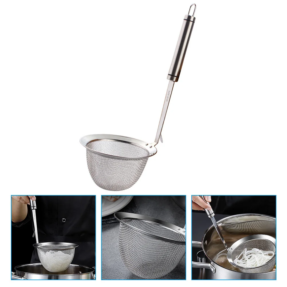 

Stainless Steel Noodle Strainer Spoon Mesh Colander Kitchen Filtering Ladle Reusable Hot Pot Pasta Dumpling Tool
