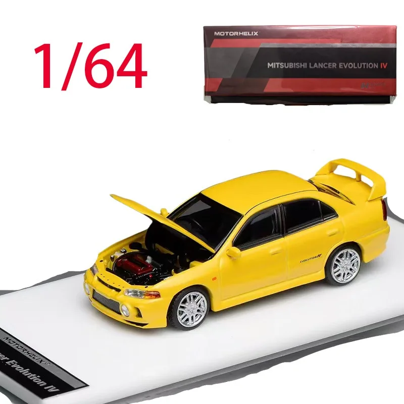 Mh diecast 1/64 escala mitsubishi lancer evo 4 liga modelo de carro mitsubishi jogar veículos brinquedos para meninos presente