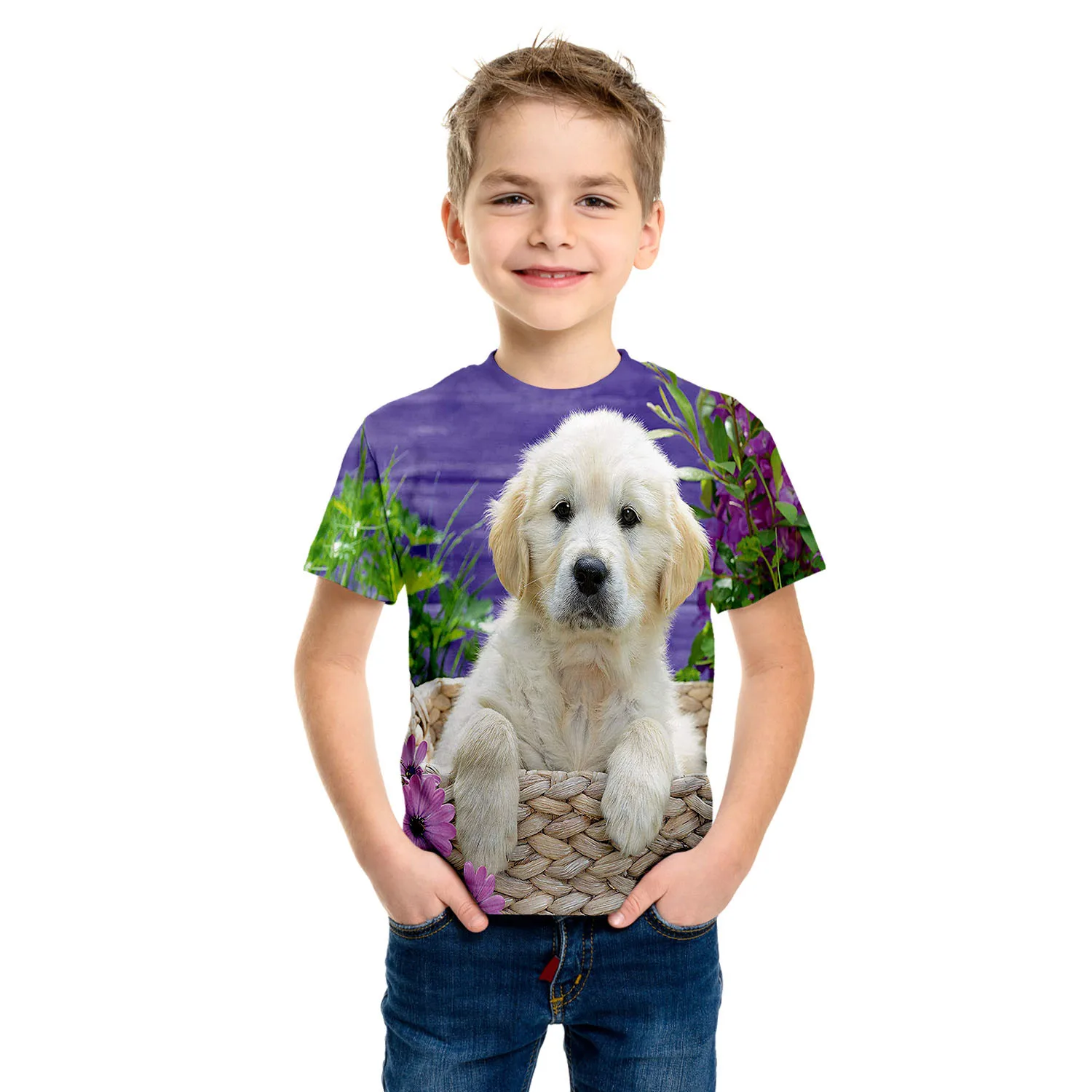 Children's T-Shirts Boys Girls Dogs 3d Printed Clothing for Boys Kids O-Neck Summer 2024 Fashion Casual Top Tshirt