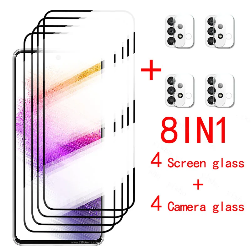 Tempered Glass Case For Samsung Galaxy A73 A53 A33 A72 A52 A32 5G Screen Protector Camera Lens Film Samsun S22 Plus S21 FE Glas