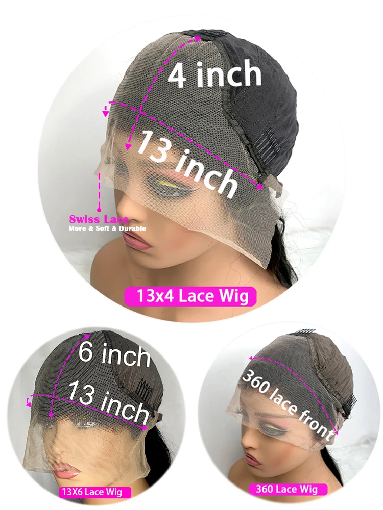 13x6 hd transparente Knochen gerade Spitze Front Perücke 13x4 Echthaar Perücken für schwarze Frauen 30 40 Zoll brasilia nische 360 Spitze Frontal Perücke