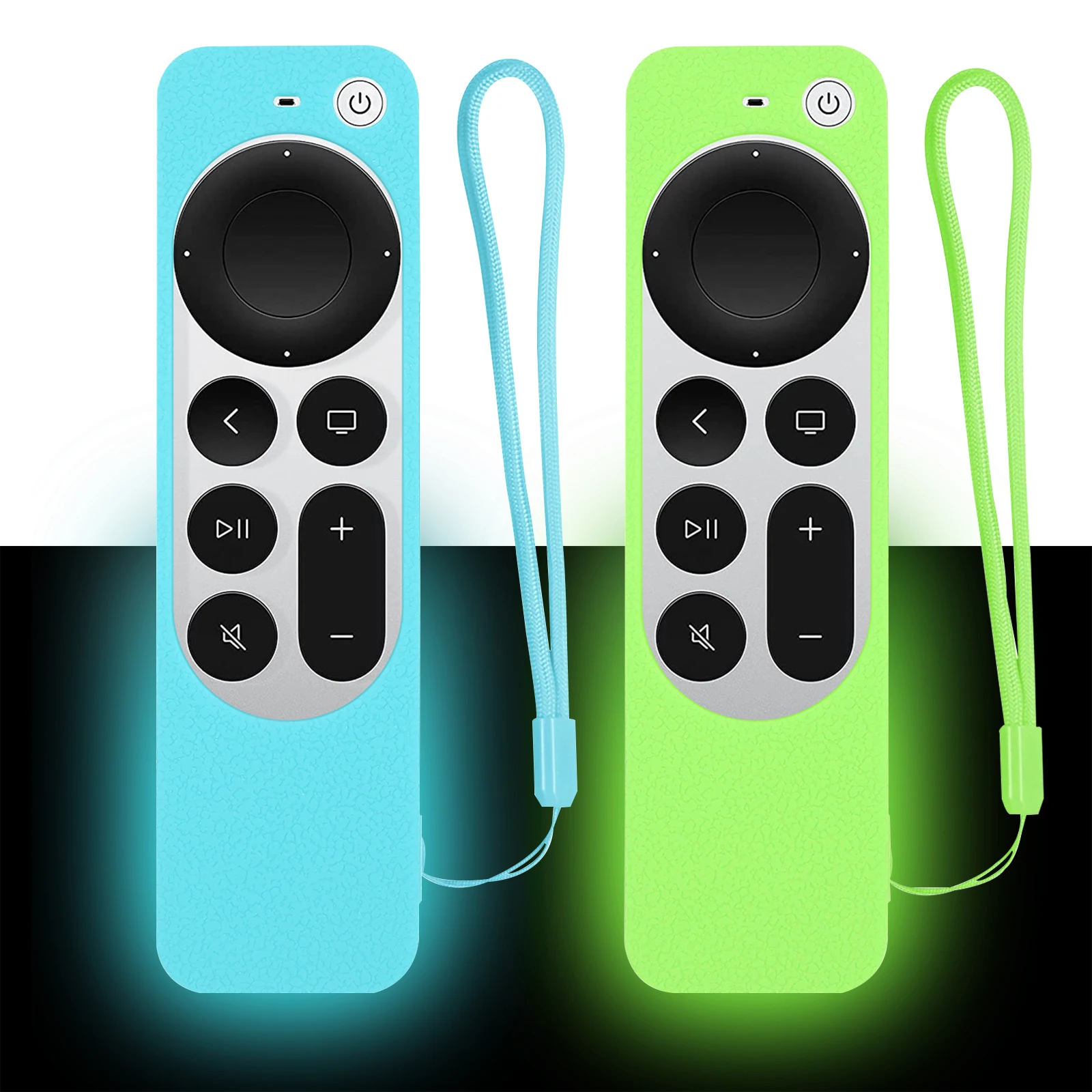 1 Pair Colorful Silicone Protective Case Fit for Apple TV Siri Remote Control Waterproof Cover Lightweight Anti Slip Rectangle