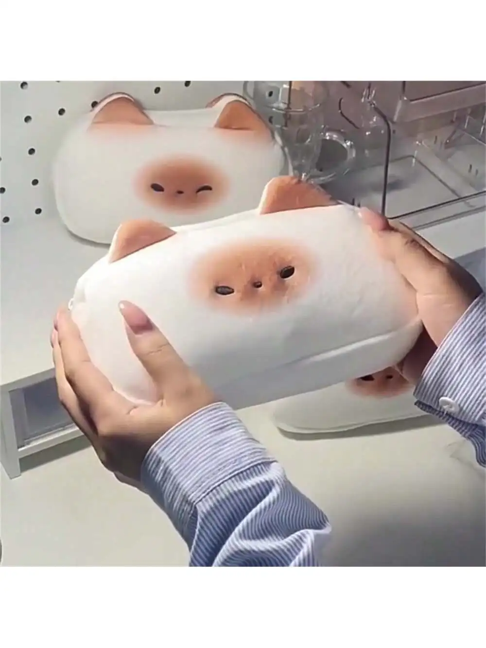 1pc baking bread shaped cat pen bag i stationery bag student stationery storage bag