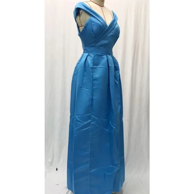 Элегантное вечернее клубное вечернее платье для женщин, плиссированное трапециевидное платье с неровным подолом, однотонные сексуальные длинные платья с v-образным вырезом и высокой талией