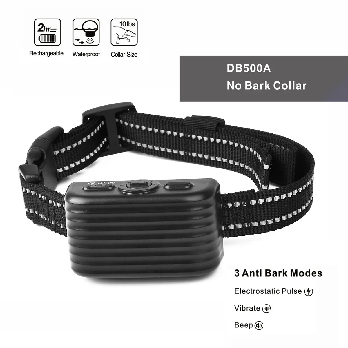 

Dog Bark Collar for Large Medium Small Dogs, Rechargeable Bark Collar, Dogs Anti Barking Training Collar, Waterproof E-Collar