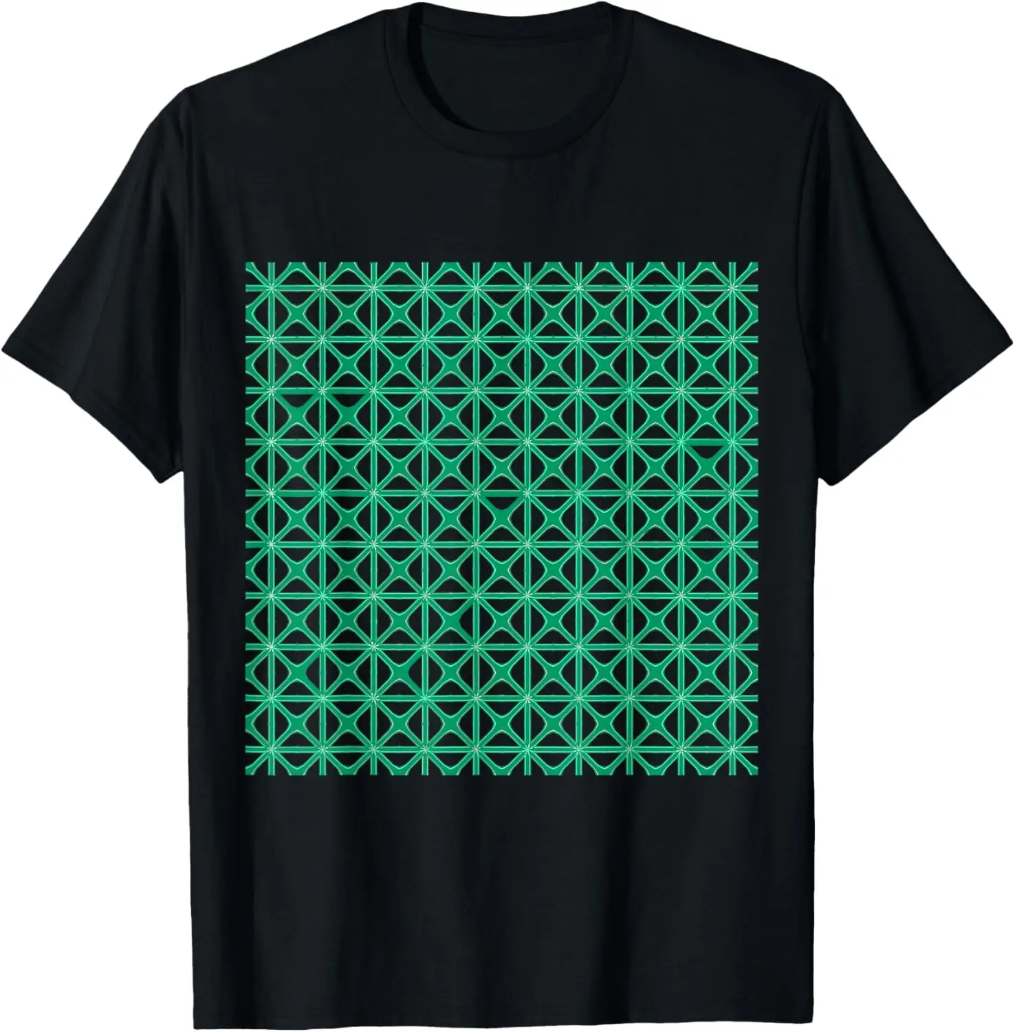 

Mashrabiya-Style Geometric Pattern Turquoise T-Shirt