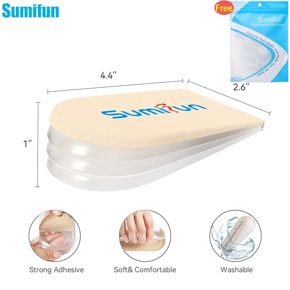 Sumifun 1Pair Gel Insole Silicone Men Women Heel Cushion Insoles Soles Relieve Foot Pain Spur Support Shoe Pad High Heel Inserts