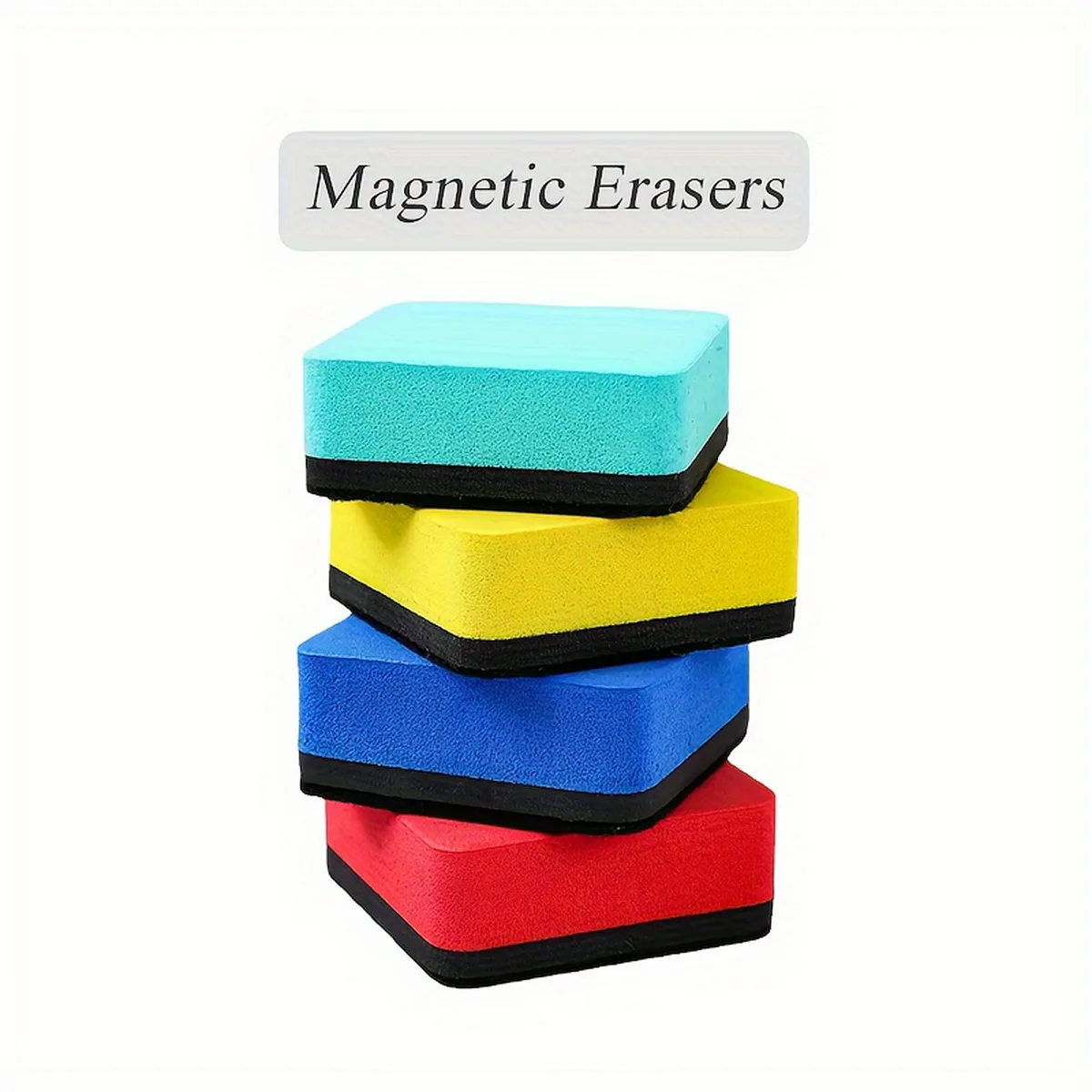 8pcs Mini Dry Erase Erasers,4 Colors Magnetic Whiteboard Dry Erasers Chalkboard Cleaner Wiper For Teacher Supplies,