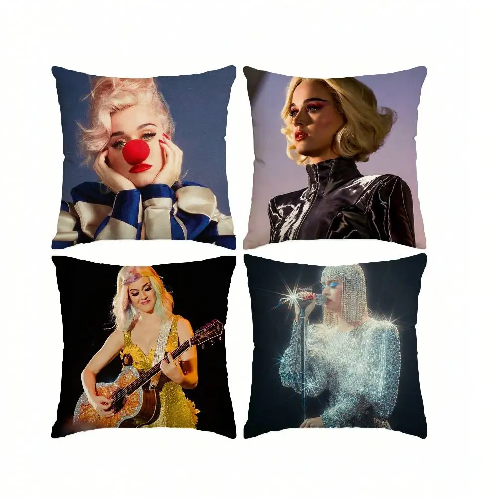 Pop singer K-Katy Perry  Square Double-Sided printed Pillow Case Bedroom Bedside Pillow Sofa Cushion Cover