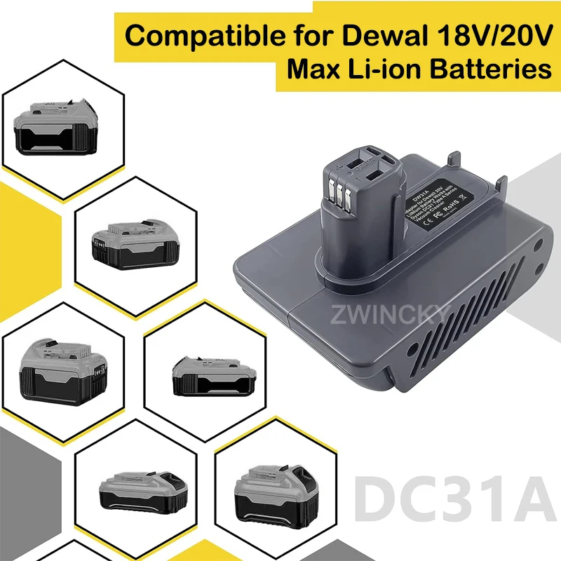 Batterieadapter für Dyson Typ A / Typ B DC31 DC35 DC44 Tierstaubsauger für Makita/Dewal/Milwaukee 18V Li-Ionen-Akku – Detail 6
