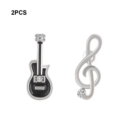Alloy Hypoallergenic Asymmetrical Earring Stunning 925 Sterling Silver Guitar Note Stud Earrings