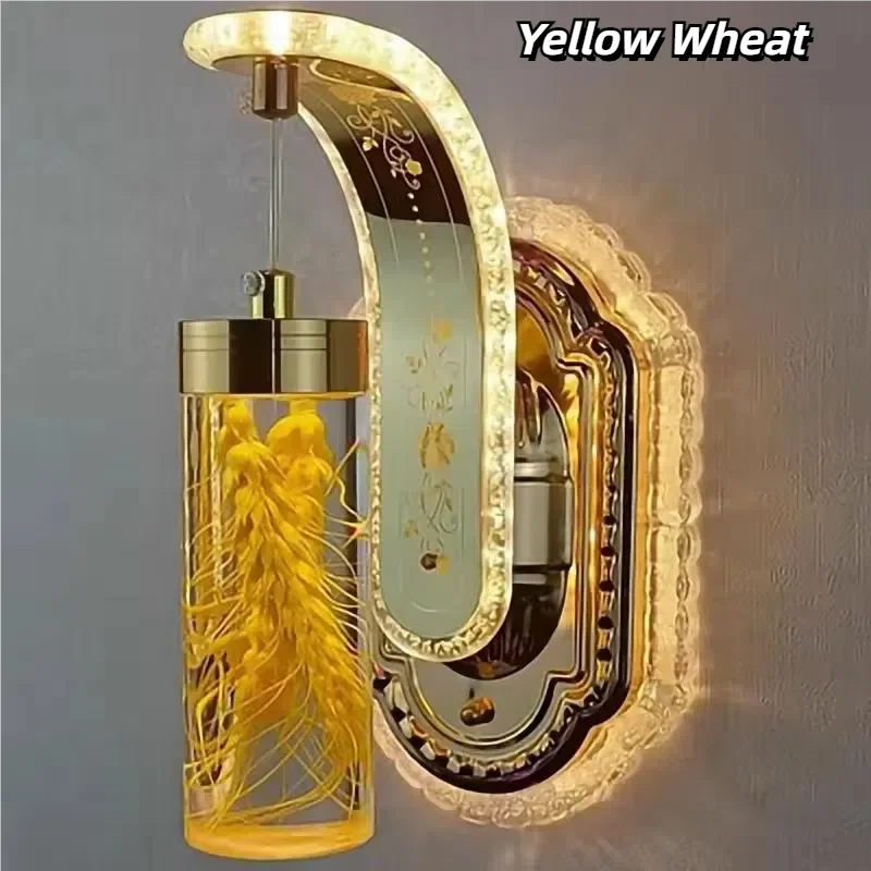 Luxury Indoor Home Decor Wall Lamp LED Acrylic Lampshade Sconce Changeable Light Color LED Nordic Corridor Plastic Flower Lustre