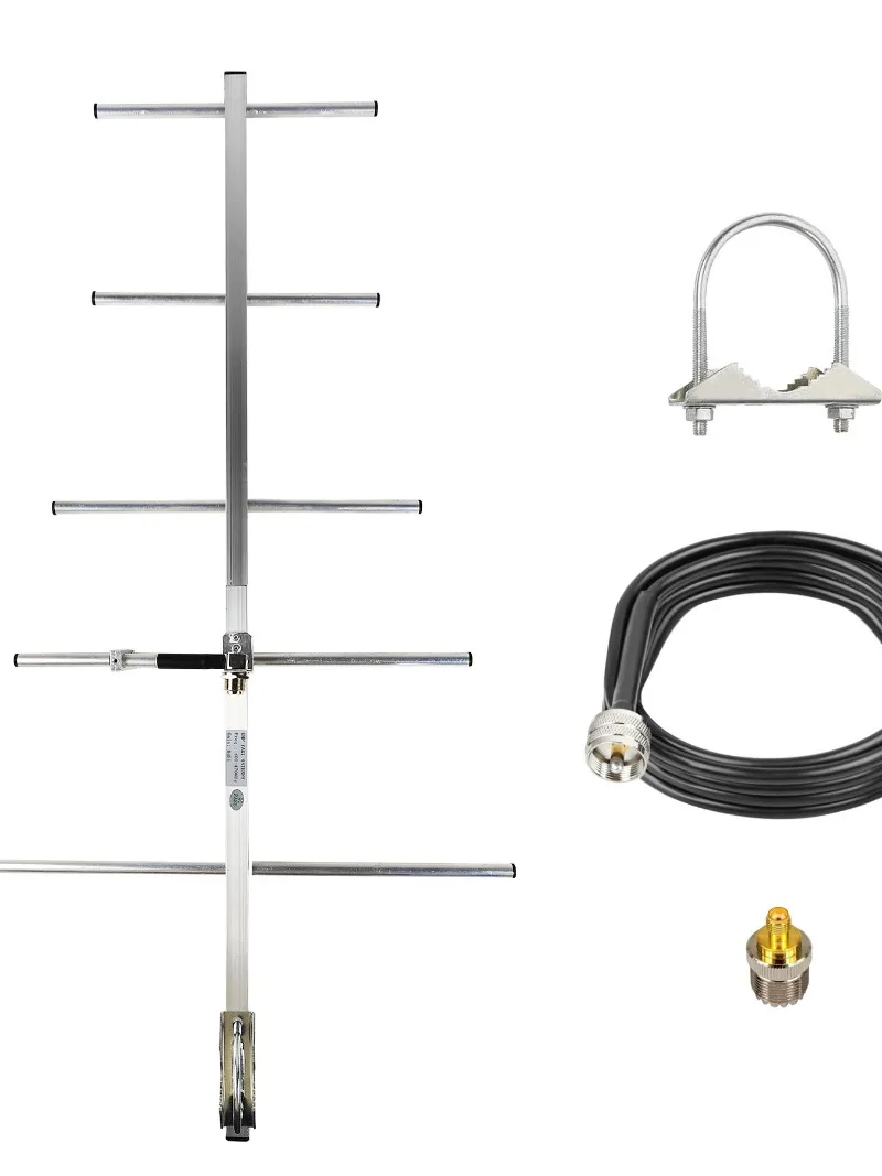 Detachable Yagi Antenna for HAM Radio, UHF 400-470MHz, 9dBi High-Gain 433MHz Walkie-Talkie Antenna