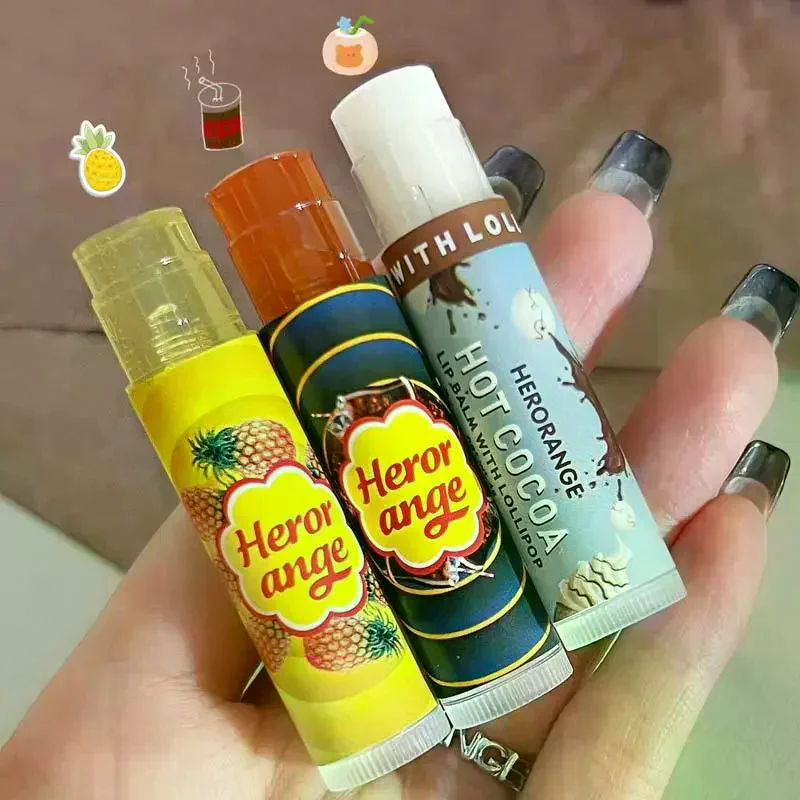 HERORANGE Fruit Lip Balm Moisturizing Clear Lip-Primer Mask Jelly Tinted Lip Stick Lighten Lines Plump Lip Care Makeup Cosmetics