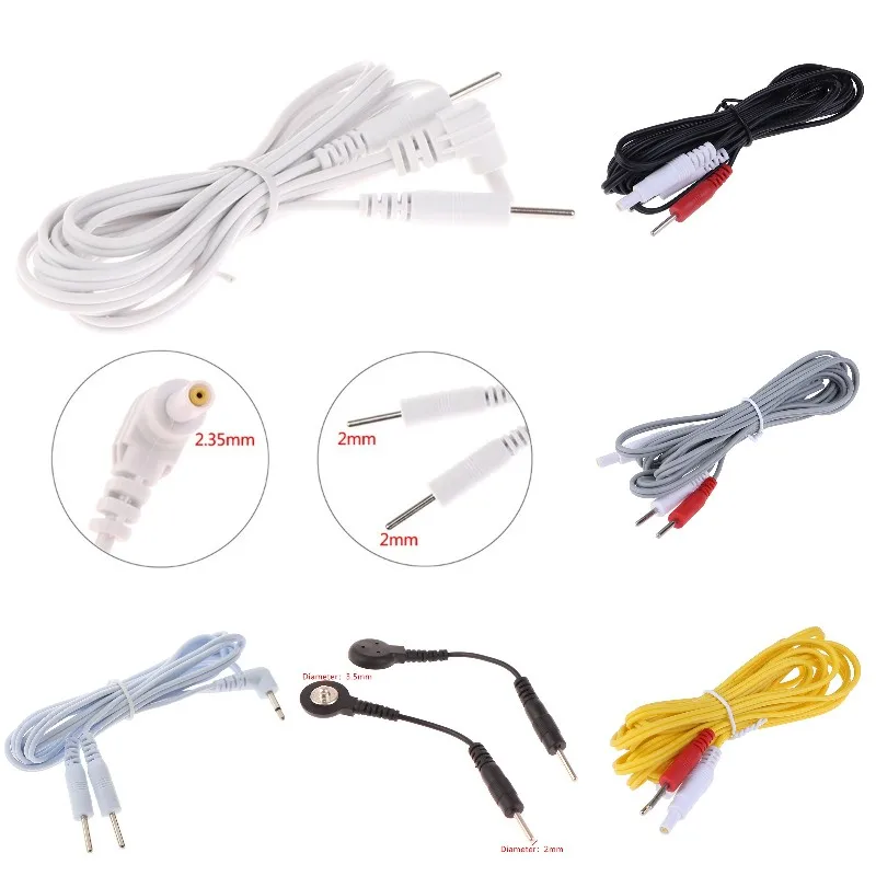 2/4Buttons Electrotherapy Electrode Lead Electric Shock Wires Cable For Tens Massager Connection Cable Massage & Relaxation Hot