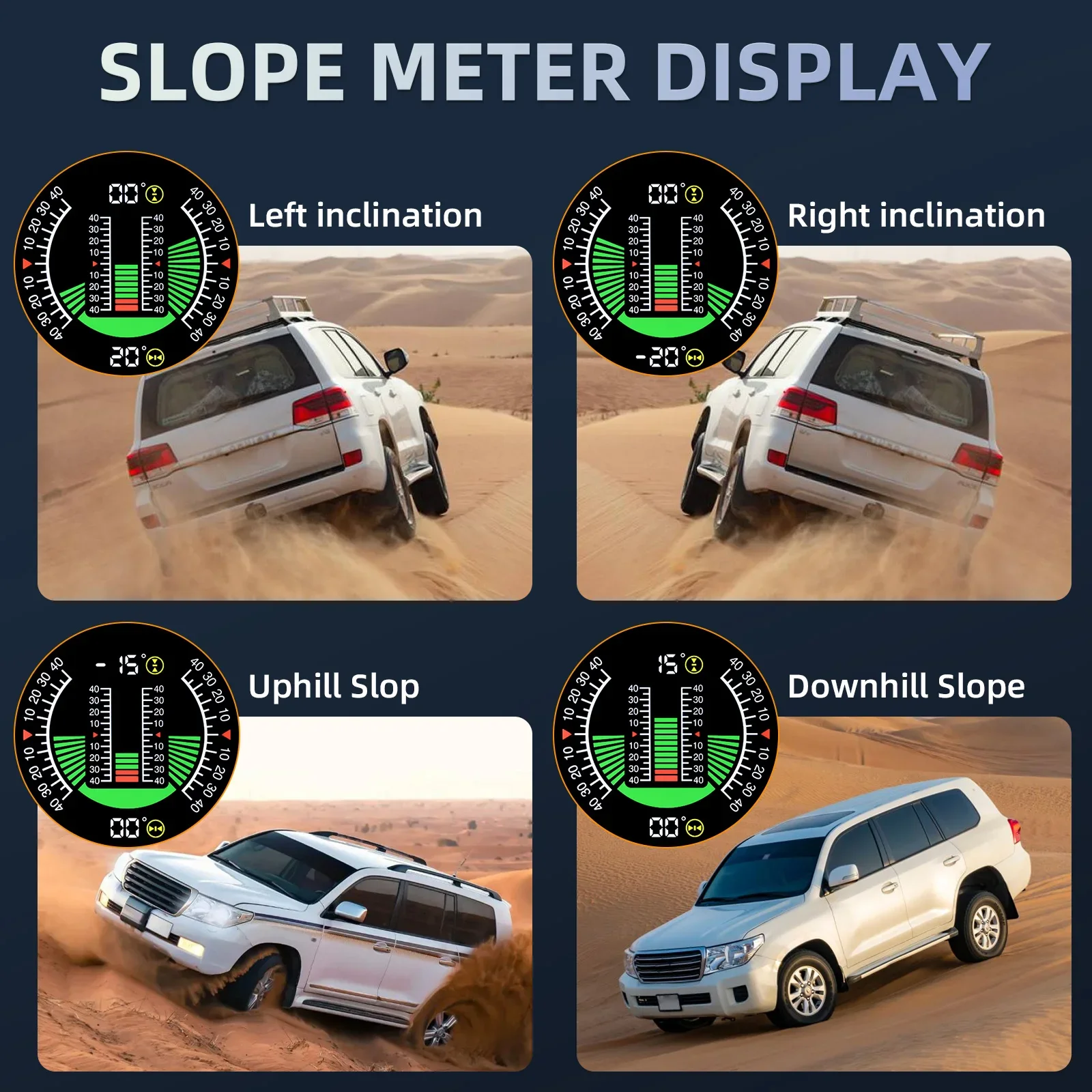 M60 Slope Meter Car GPS HUD Digital Head Up Display Smart Inclinometer Tilt Pitch Angle Inclinometro Auto Intelligent Gauge Car