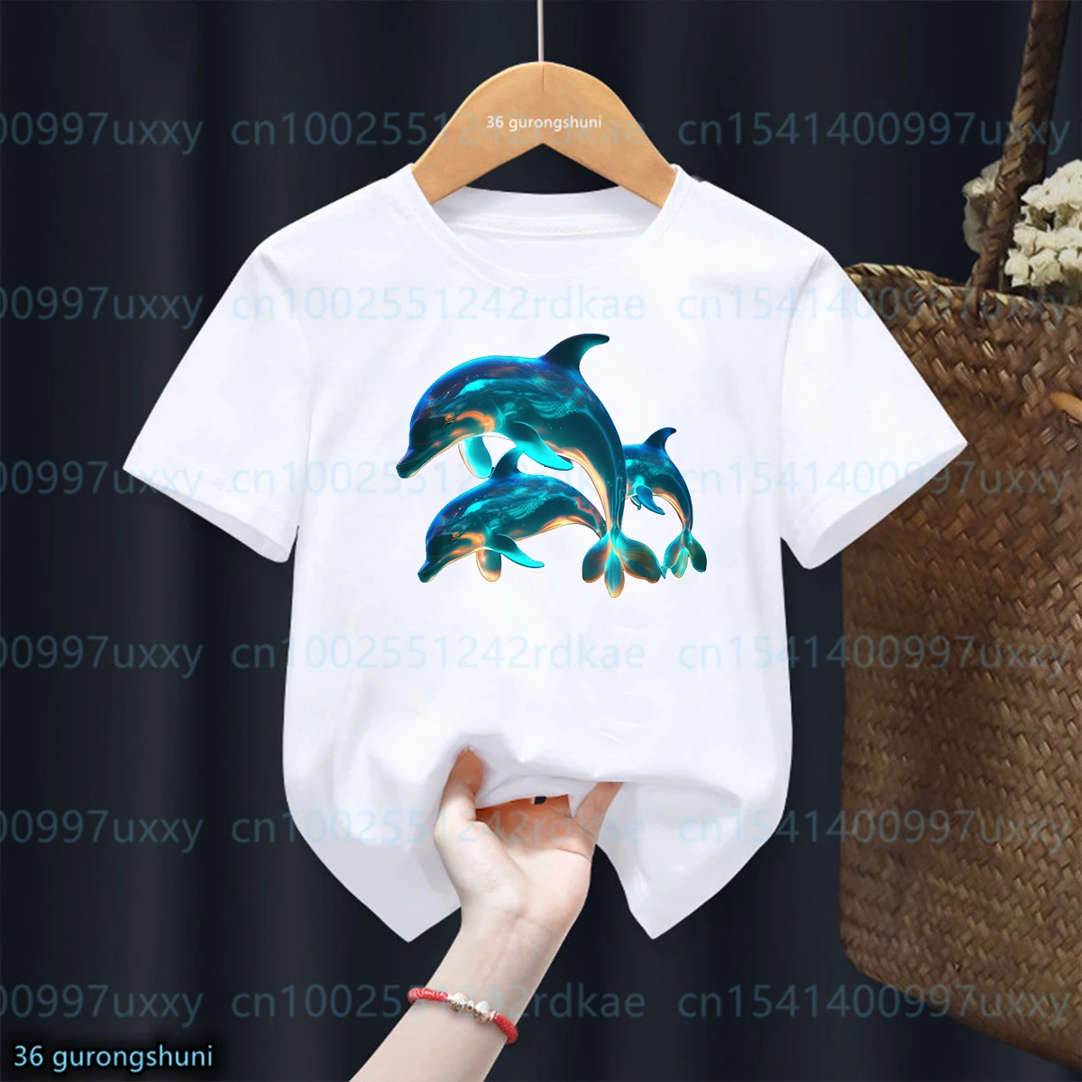 Dolphins, Killer Whale Flies Or Jumps, Killer Whale, Loves The Ocean Bio Printed Boys T-Shirt Funny Toddler Tshirt Summer Top