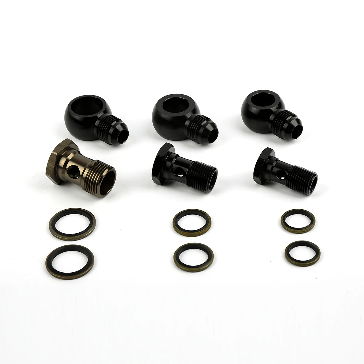 Aluminum Alloy Banjo Adaptor Bolt Fitting Male AN8 AN10 Ball Adapter M18 M221.5 360° Rotating Swivel Fitting For Oil Hose