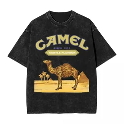 Washed T-Shirts Camel Cigarettes Hip Hop Vintage T-Shirt Harajuku 1931 Streetwear Cotton Graphic Tops Tees for Men Women