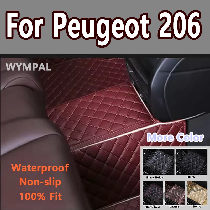 

Luxury Car Floor Mats For Peugeot 206 206+ 1998~2013 Carpets Rugs Luxury Leather Mat Interior Parts Car Accessories