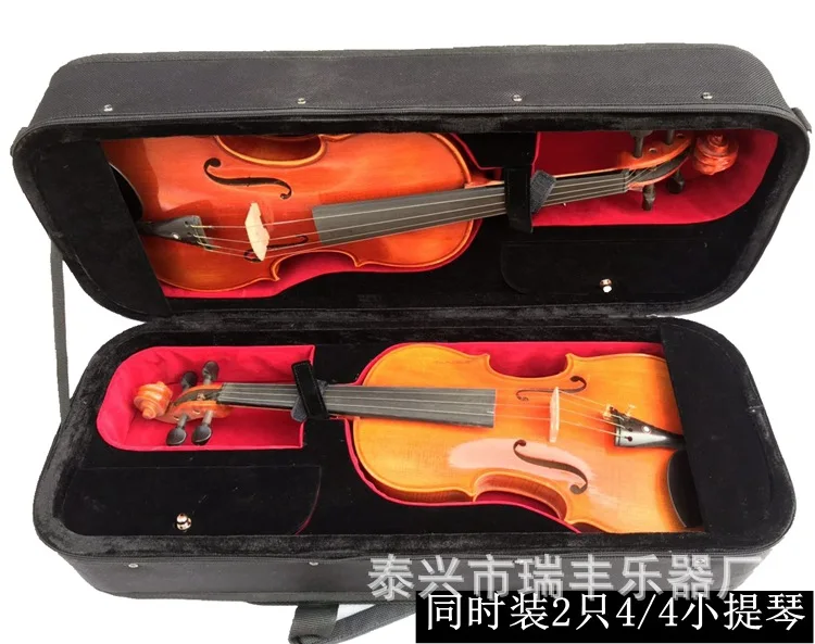 Double Violin Box 2 Violin Foam Box Lightweight Compression Resistant Rainproof Airplane Shipping 4/4