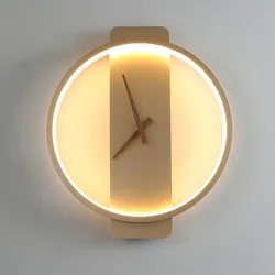 Nordic LED Wall Clock Lamp Indoor Lighting For Hotel Bedside Bedroom Simple Stairs Living Room Decora Wall Light Fixture