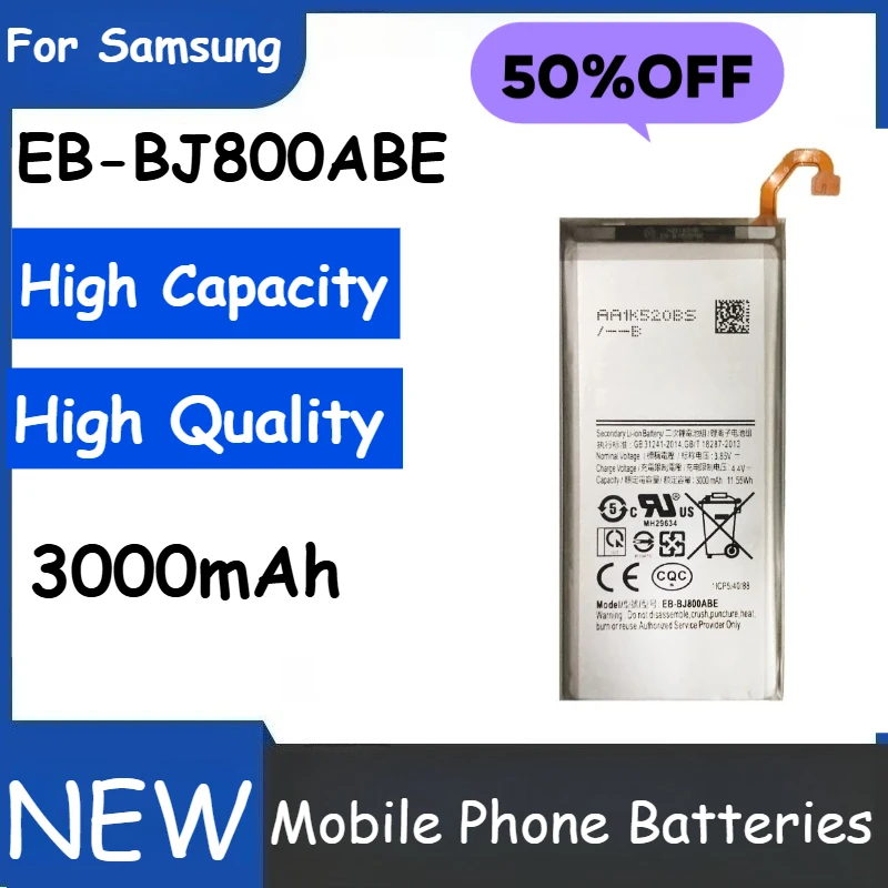 

3000mAh EB-BJ800ABE for Samsung Galaxy A6 (2018) SM-A600 A600F J6 J6 J600F High Quality Mobile Phone Battery