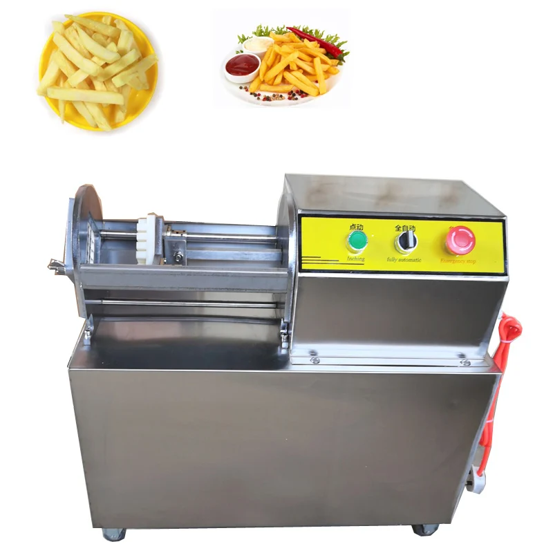 Electric Commercial Potato Chip Cutter French Fries Cutting Machine Stainless Steel Vegetable Fruit Shredding Slicer