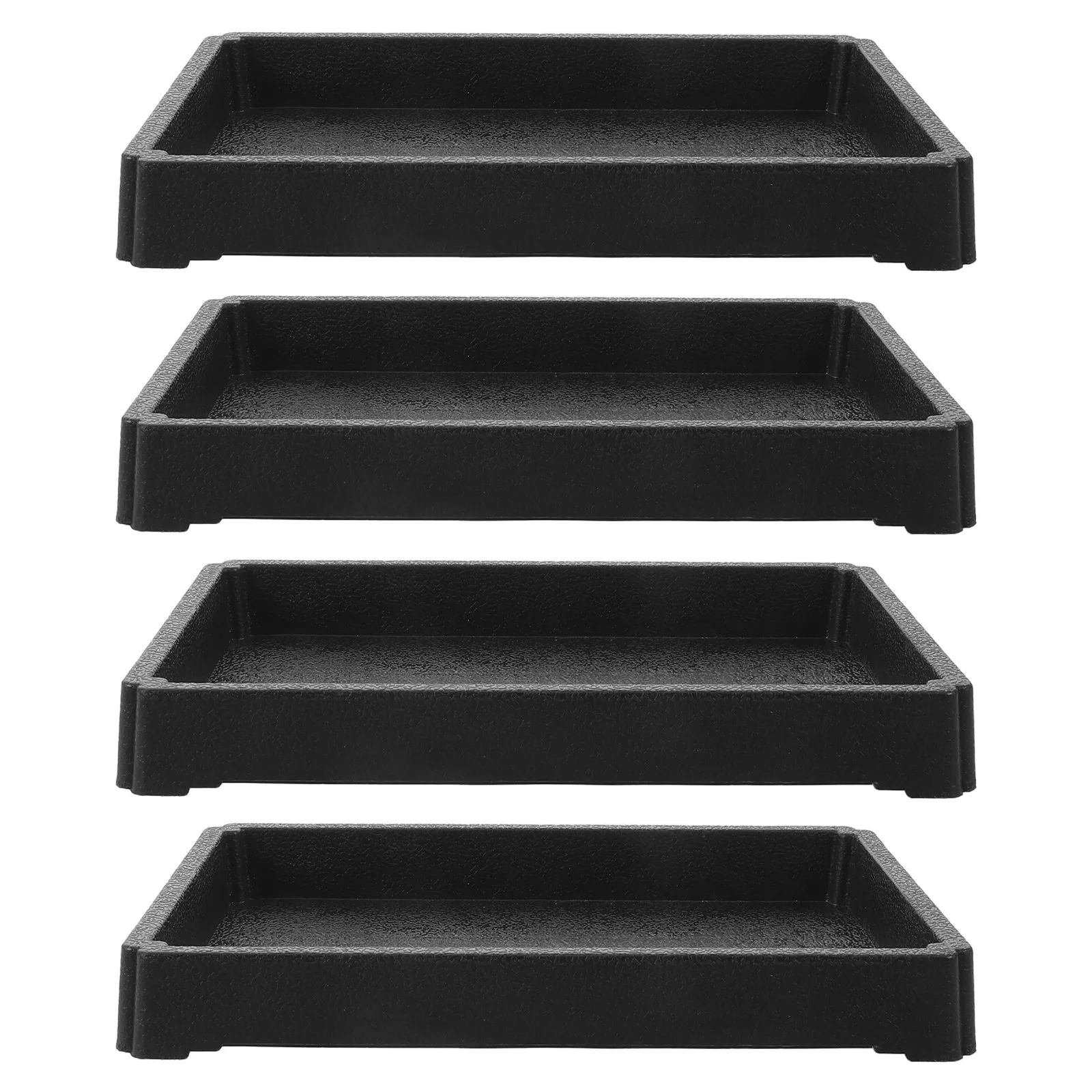 4Pcs Rectangular Resin Plant Drainage Trays Black 6.3x4.3 Indoor Flowerpot Water Tray Planter Tray Nursery Growing Saucer