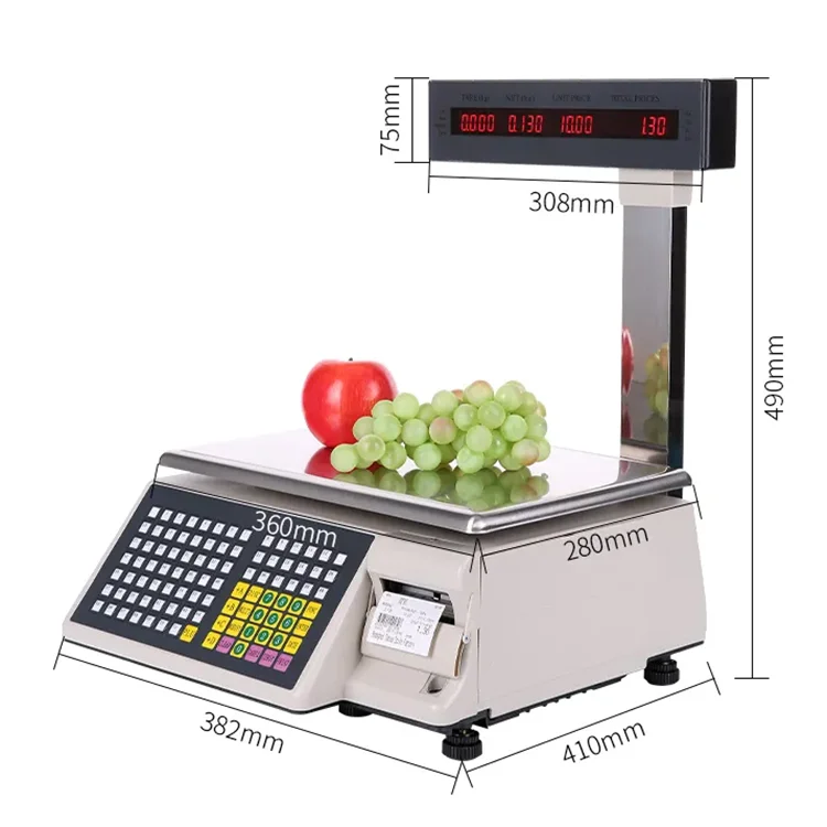2026 - Electronic digital scales with barcodes, suitable for price calculation, labeling, and supermarket retail.