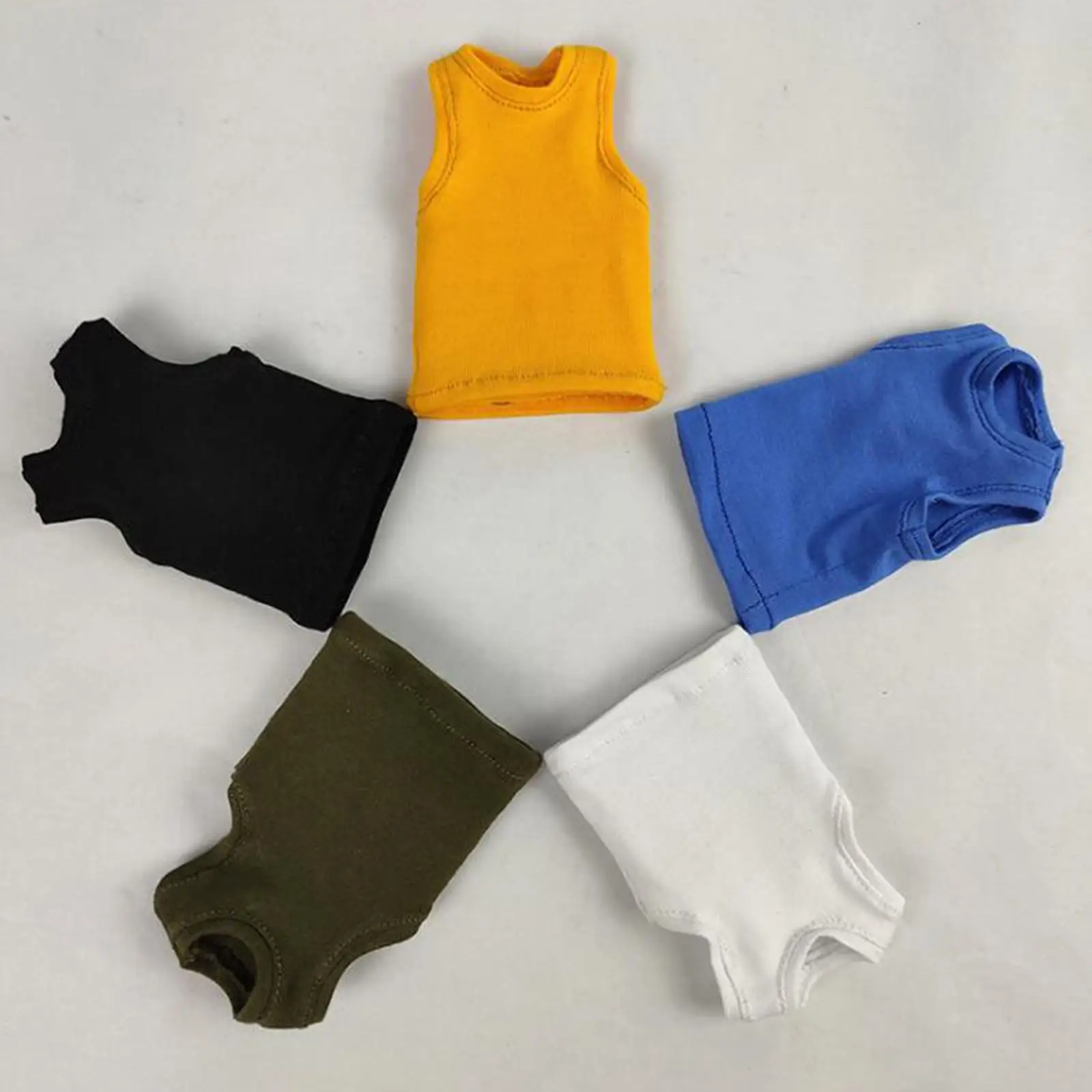 Doll Miniature Vest 1/6 Scale Custom Clothes Fashion Sleeveless T Shirt Outfit for 12 Inch Male Action Figure Collection
