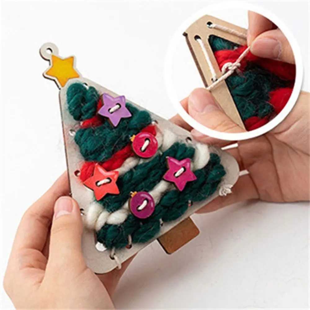 Mini Christmas Trees Kindergarten Toys Table Ornaments Christmas Bells Christmas Wool Tree DIY Assembly Christmas Stocking