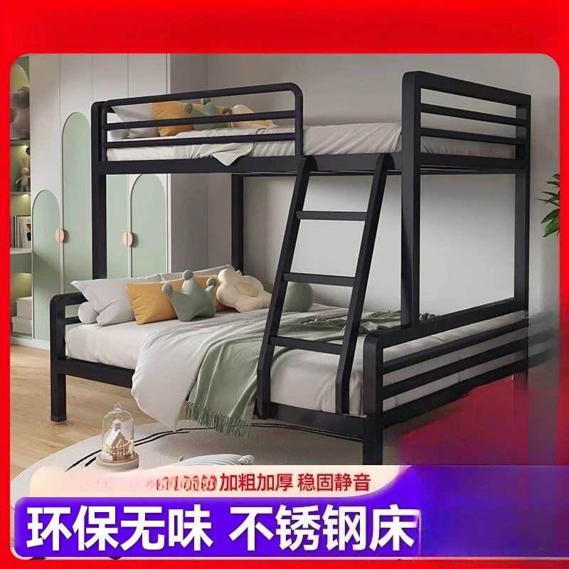 

Simple stainless steel environmentally friendly bunk bed Thickened high and low child and mother bed Upper and lower bunk iron f