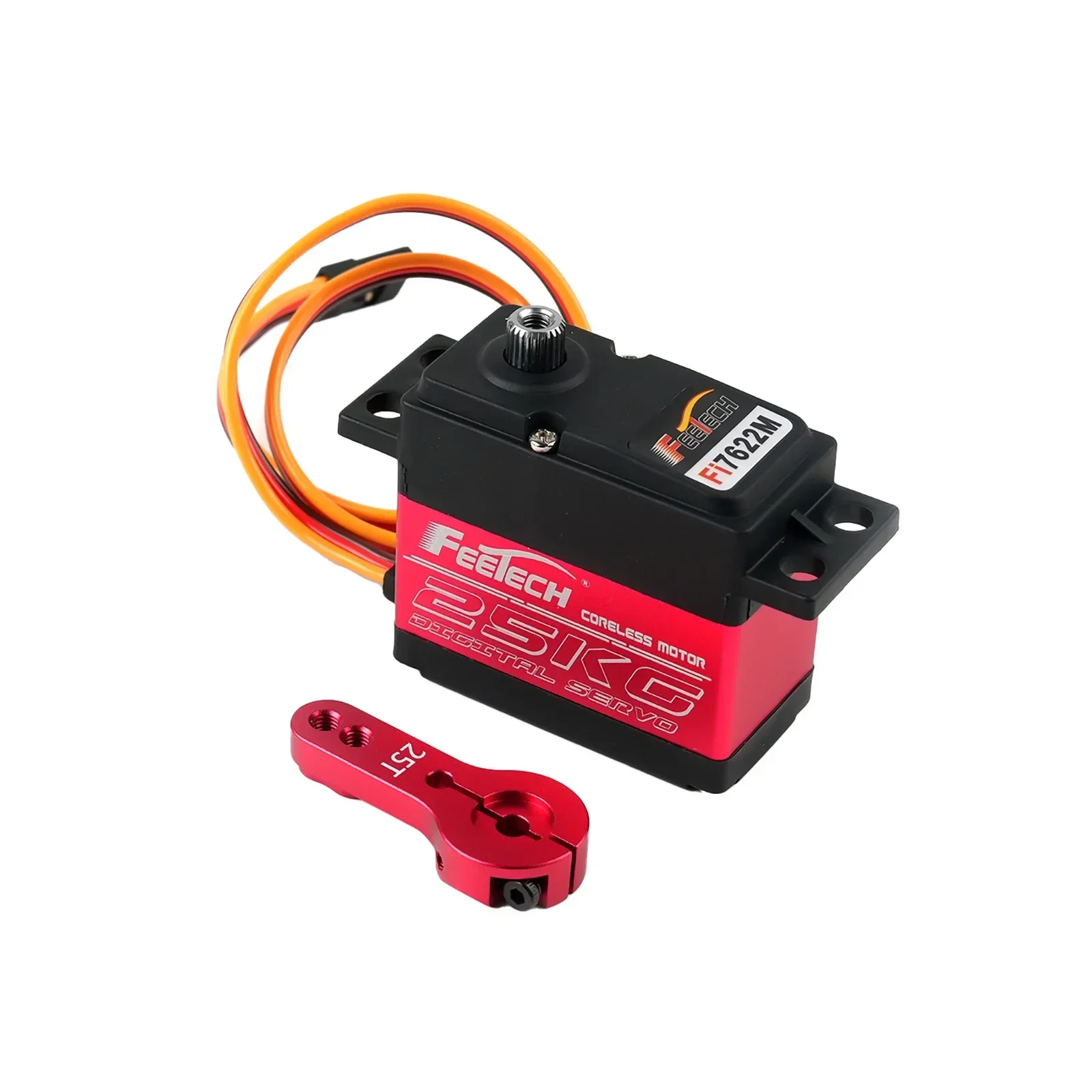 Fi7622M 25 kg digitales Servo 180-Grad-Motor, Metallgetriebe, hohes Drehmoment, kernlos, für Roboterauto, Flugzeug, DIY-Modell mit JR-Stecker, 30 cm C