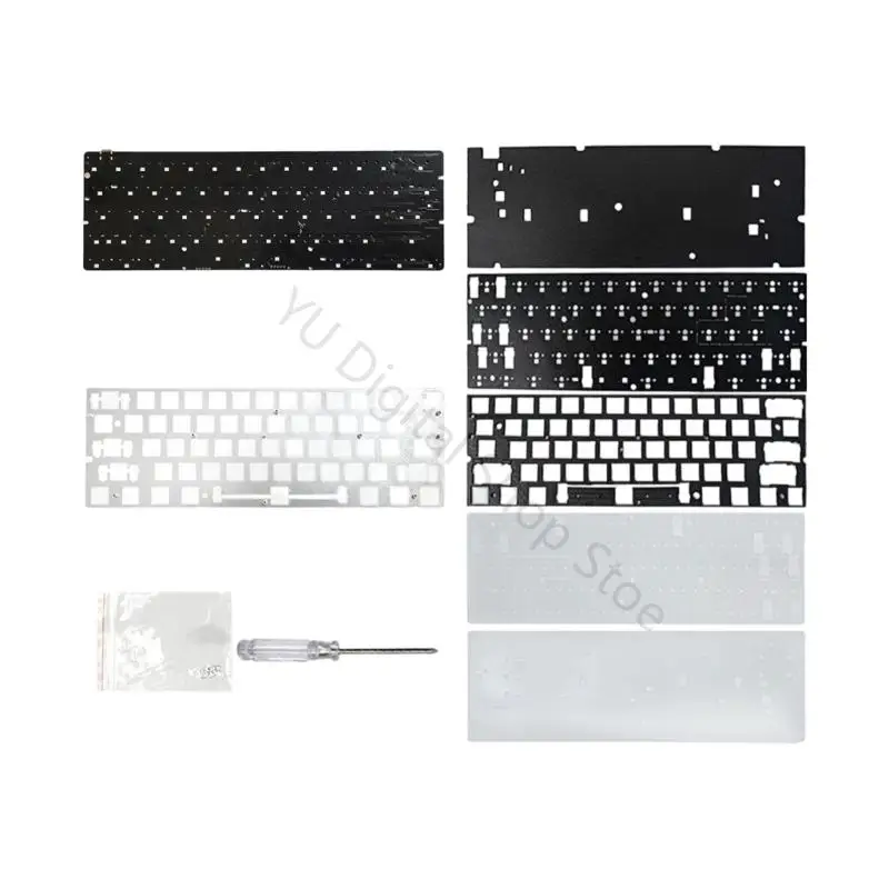 96BA Gaming-Tastatur-DIY-Kit, 61-Tasten-Magnetachsen, PCB-Aluminiumplatte/Kohlefaser – Detail 5
